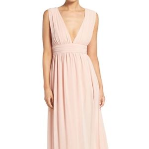 Lulus plunging V- Neck Chiffon Gown- Medium